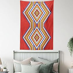 Ambesonne Tribal Tapestry, Traditional Style Mosaic
