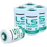 VanzQRed LS14250 1/2AA PLC Battery, 3.6V 1200mAh, 5-Pack | Replaces LS14250, LS14250BA, LS3, LS3BA, ER14250, TL-5101, TL-5151, TL-2100, Tekcell 3V6, and other compatible models