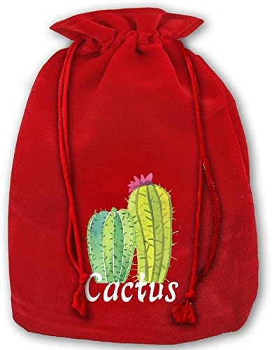 Cactus Drawstring Christmas Gift Sacks Made Of Pleuche And Sponge Velvet By Gift Boutique