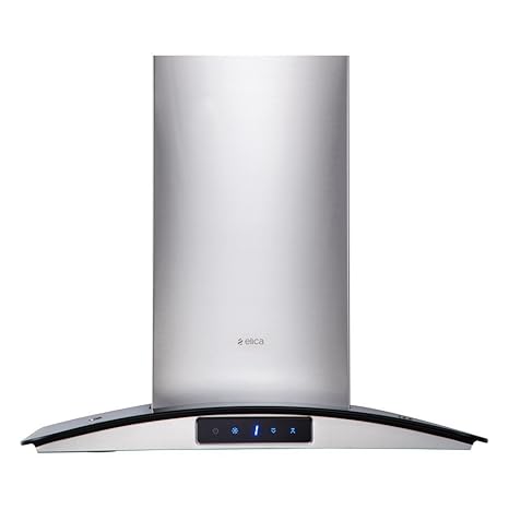 Elica 60 cm 1220 m3/hr Chimney (GLACE TRIM ETB PLUS LTW 60 TC3V LED, 2 Baffle Filters, Touch Control, Steel/Grey)
