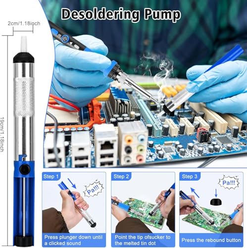 Soldering Iron Kit 80W Adjustable Temperature With Welding Tool, Digital Multimeter, Desoldering Pump,Electric pen,Soldering Iron Tips,Wire Stripper Cutter,Tweezers, Iron Stand, Electronic Wire