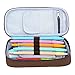 Homecube Pencil Case Big Capacity Waterproof Pencil Pouch Oxford Make-up Pen Case Durable Stationery Bag Pen Holder for Man & Women (Brown)