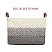 Kenox Toy Chest Baskets Woven Paper Storage Organizer Bin Laundry Hamper with Leather Handles - 16x11.5x10 inches