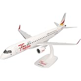 Herpa SnapFit Model Airplane Embraer E190 Herpa 75 Years German Airways | Scale 1:100, NO Glue required, Detailed Plastic Aircraft with Display Stand, Realistic Design, Collectible Model, Ages 14+