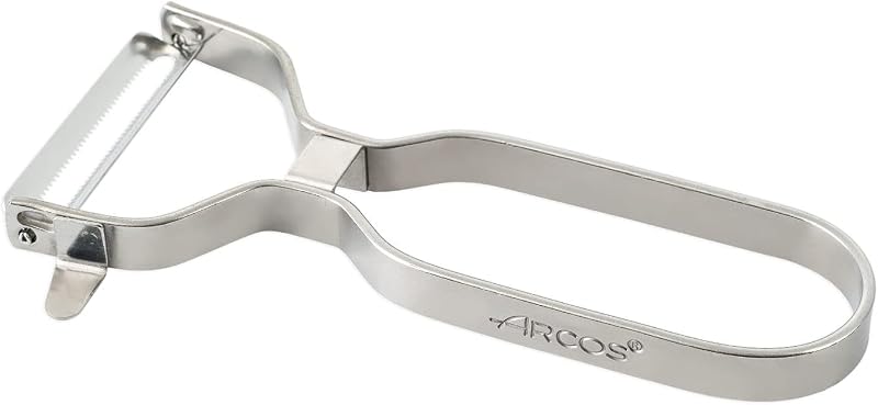 Descascador de tomate em aço inoxidável cromado profissional arcos 130 mm, descascador de vegetais, seguro para máquina de lavar louça, cor prata