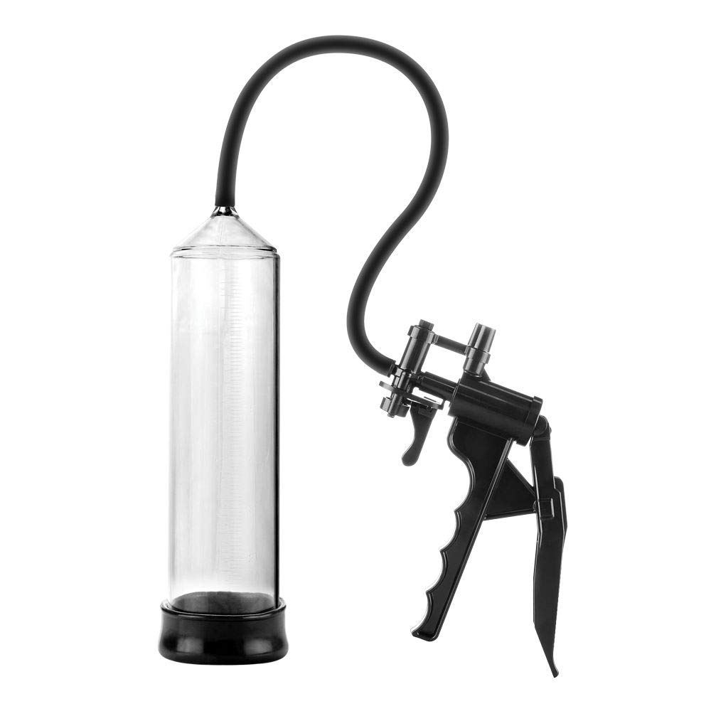 Me You Us Trigger Penis Pump – Clear Cylinder with Black Grip – Male Pump Enlargement Device with Trigger Handle, Quick Release Valve, TPE Seal – Latex-Free