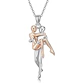 JUSTKIDSTOY Hug Necklace Couple 925 Sterling Silver Love Necklace, Couples Jewelry Valentines Day Gifts for Women Wife Girlfriend