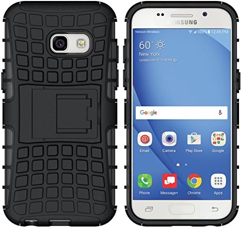 Samsung A3 2017 Case, La Farah Rugged Armor Hybrid Cell Phone Case with Kickstand,Protective Cover for Samsung Galaxy A3 2017 (Black)