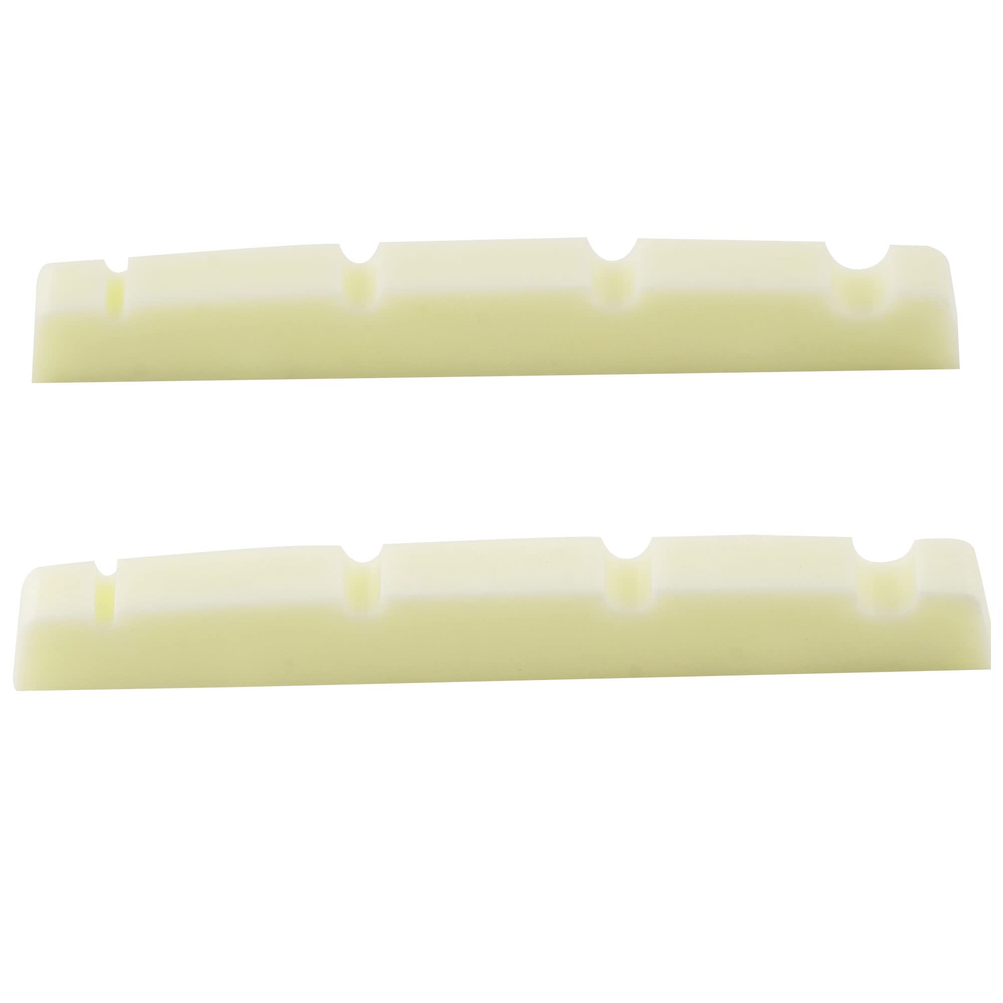 Musiclily Pro Urea Resin Plastic Slotted 42.3mm Precision Bass Nuts Flat Bottom for 4-string P Bass, Ivory(Set of 2)