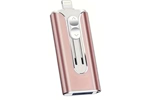 64GB 4-in-1 USB Flash Drive 3.0 High Speed - Pink Metal Storage, Plug and Play Flash Memory