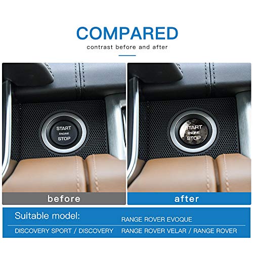 AIRSPEED Carbon Fiber Car Engine Start Button Sticker for Range Rover Evoque Velar Discovery Sport(Black)