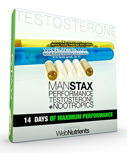 WebNutrients ManStax+ Testosterone Booster. 14 Doses, 2 Weeks Restoramones - Scientifically Proven Testosterone Enhancement with Nootropics, Nitric Oxide, PDE5 Support. Guaranteed Performance+Results.