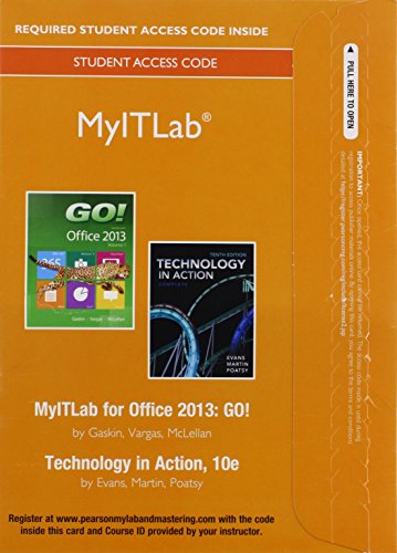NEW MyITLab without Pearson eText -- Access Card -- for GO! with Technology In Action, Complete (Replacement Card)