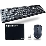 Wireless Keyboard and Mouse, UHURU 2.4GHz Keyboard Mouse Combo and Mouse Pad with Whisper-quiet Full-size Keyboard Design for Windows, Notebook, PC, Smart TV