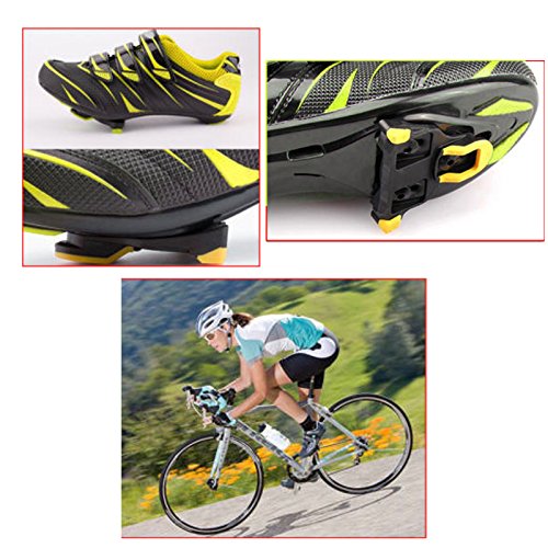 Beststar Bike Cleats - Self-locking Cycling Pedals Cleat - Indoor Cycling & Road Bike Bicycle Cleat Set, Compatible with Shimano&Look Shoes #81539 (Yellow) - Thumbnail 3