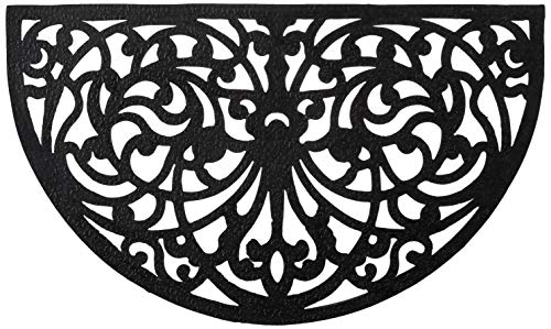 Kempf Half Moon Shaped Rubber Scroll Doormat, 18 by 30 by 0.5-Inch - Thumbnail 2