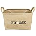 Lukher Jute Storage Basket Bin and Organizer with Handles for Bookshelf, Cabinet, Kids Room, Playroom