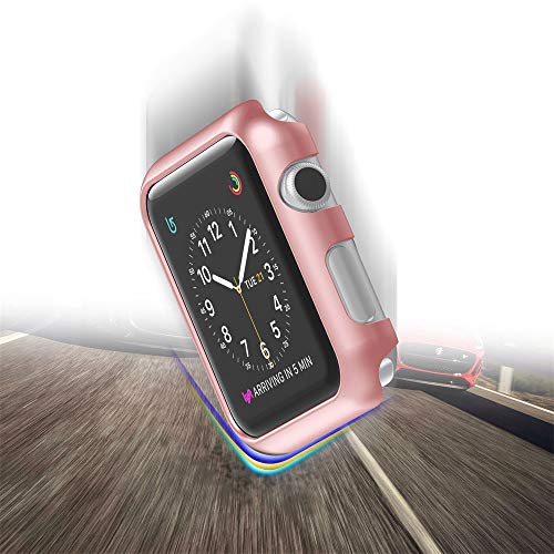 image for Cywulin Compatible with Apple Watch Case 38mm 42mm, Rugged Armor Bumpe