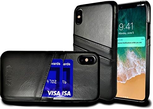 iPhone 10 Case / X Edition 2 CARD HOLDER Wallet  / GENUINE LEATHER  Slim Fit and Durable Support 5.8" Screen