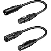 SiYear XLR Male 3 Pin to XLR Female 5 Pin &amp; Female 3 Pin to Male 5 Pin Audio Cable, for Microphone DMX Stage Light Turnaround Etc（1Set / 2Pack