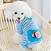 Puppy Clothes,Haoricu Small Pet Stripes Pajamas Jumpsuits Coat Apparel Clothing (XS, Blue)