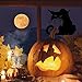 TTSAM 5 Black cat Stickers with 1 Young Witch Sticker, Halloween Theme Party, Home, Cafe, Halloween Theme Hotel, Amusement Park Decoration, Detachable Black cat Witch Decoration Sticker Combination