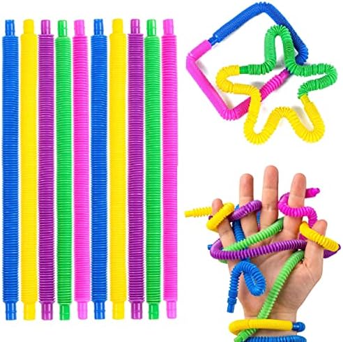 nutty toys 10 pk Pop Tubes Sensory Toys (Mini) Fine Motor Skills