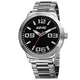 August Steiner Men's Swiss Quartz Watch - Large Luminescent Numerals and Hour Markers on Stainless Steel Bracelet - AS8134