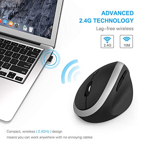 Wireless Vertical Mouse, Jelly Comb Wireless Mouse 2.4G High Precision