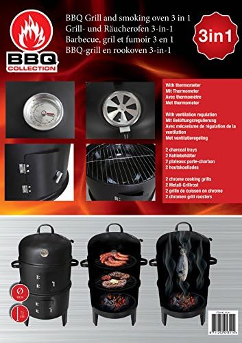 Garden Barbecue Smoker โ Durable Barbecue Grill โ Charcoal Outdoor Barbecue With Temperature Control Thermometer and Adjustable Air Vents โ 2 kilogram Bag of Wood Chip
