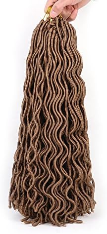 Wavy Faux Locs Crochet Braids Hair 20" 6packs Curly Soft Dread Locks Havana Mambo Twist Hair Xtrend Hair (27#, 6packs/Lot)