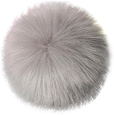Pompom Key Chains Pendant Charm For Knitting Hats Shoes Scarves Bag Purse Accessories Decor (Gray)