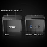 FIDECO Dual Bay USB 3.0 SATA HDD SSD Docking Station Offline Clone 32TB view 7