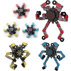 6PCS Transformable Fingertip Gyro Toy Chain Robot