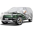 Kayme SUV Car Cover Fit for Rivian R1S (2022-2025) Automobiles All Weather Waterproof, Outdoor Cover Sun Rain Protection, with Lock and Zipper Door.Silver