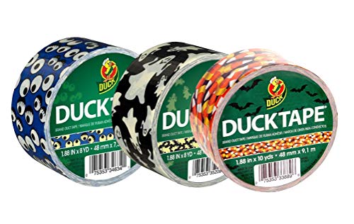 3 Roll Variety Assortment of Duck Brand Halloween Themed Duct Tape Roll Bundle (Halloween 3-Pack)