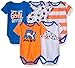 PUMA Baby Boys' 5 Pack Bodysuits, Fire Orange, 3/6M