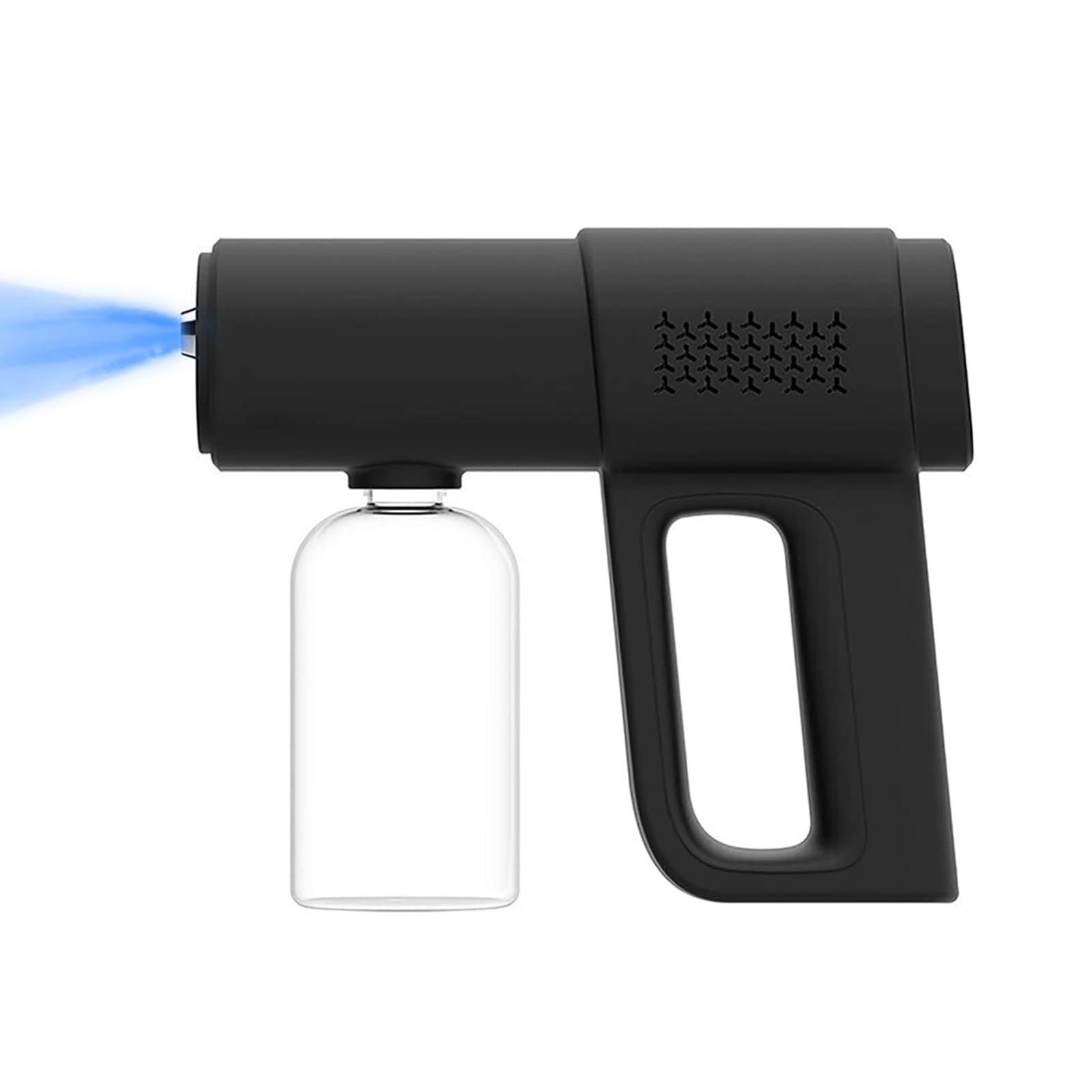 Photo 1 of ***SEE NOTES*** 
Disinfectant Sprayer Professional Disinfectant Fogger Machine, 380ml Wireless Nano Sprayer Gun Handheld Sanitizer Fogger, Blue Light Foggers for Touchless Sanitization (Black)