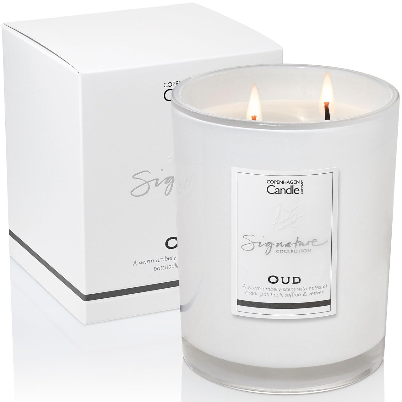 Luxury Scented Candles Gifts for Women | Natural Wax Blend | 65 Hours Burn time | Hotel Collection | The Copenhagen Company - Oud (21oz)