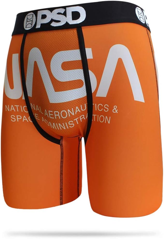 PSD Men's E NASA Orange Boxer Brief Underwear, Large, Orange at