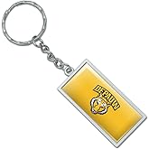 GRAPHICS & MORE Rectangle DePauw University Secondary Logo Keychain in Chrome Plated Metal