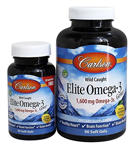 Carlson labs elite omega-3, 1600 mg, gems fish oil soft…