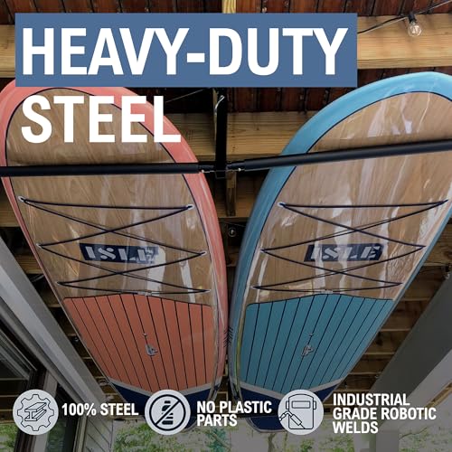 StoreYourBoard Palan SUP Plafond – Poulie Garage 68 Kg, Sangles Réglables, Hauteur 2,4 à 3 M