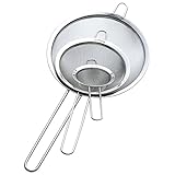ZESPROKA ZP129 Set Of 3 Stainless Steel Fine Mesh Strainers For Kitchen, Silver