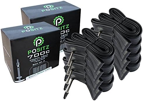 Positz 700c Road Bike Inner Tubes - 700 x 18-25c, Presta Valve 48mm (Set of 8)