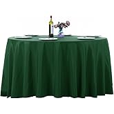 Ascoza 2pack 132 Inch Hunter Round Tablecloth in Washable Polyester Fabric for Wedding/Banquet/Restaurant/Parties
