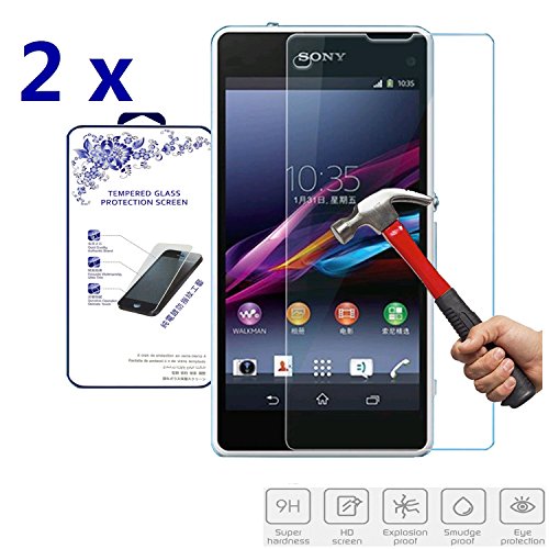 2X for Sony Xperia Z1 Compact / Z1 Mini Nacodex Premium Tempered Glass Screen Protector