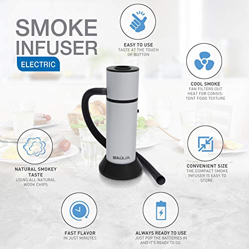 Baulia SI825 Hand Held Gun, Kitchen Smoker for Meat & Cocktails-Indoor Food & Drink Smoking Machine for Sous Vide Accessories - Add Some Rich SMO, 3x3x3 - Thumbnail 4