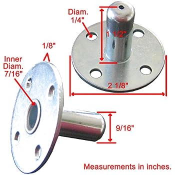 Oajen Caster Socket Inserts - 4-Pack, Fits 5/16" X 1-1/2" Stems, 7/16" OD Plastic, Made In Taiwan 10 thumbnail image