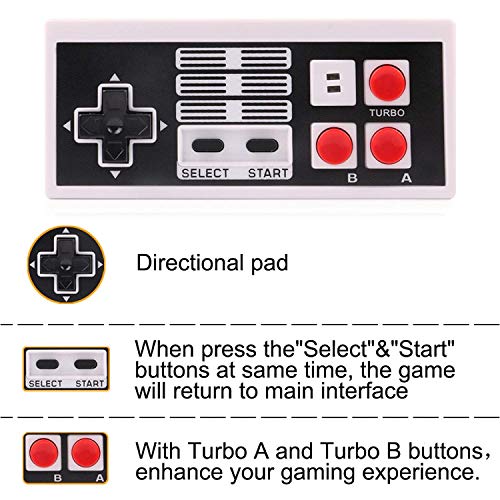 FIOTOK NES Classic Wireless Controller, Wireless Controller fit NES Classic Mini Edition 2.4G Wireless Receiver